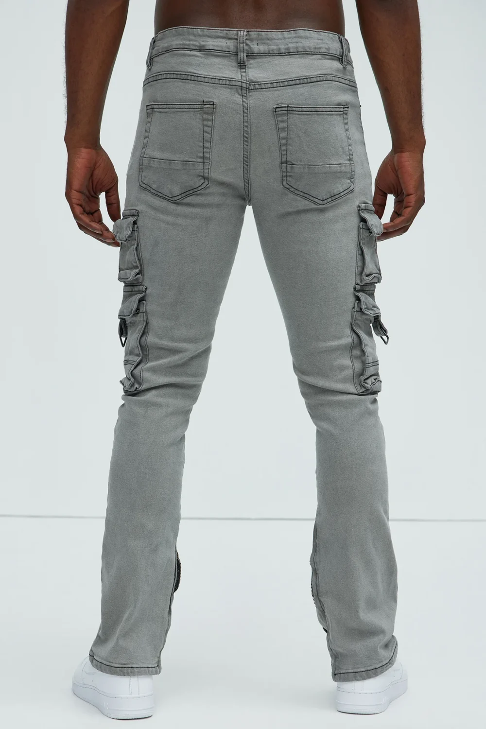 On The Double Cargo Stacked Skinny Convertible Flare Jeans - Image 3